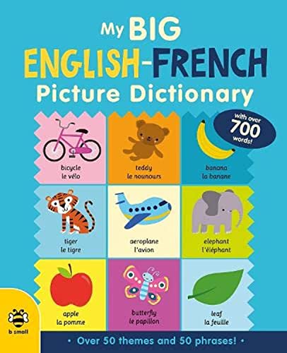 English-French picture dictionary cover with colorful illustrations of common objects.