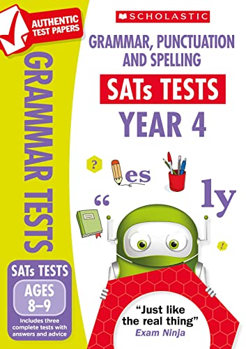 Year 4 grammar, punctuation, and spelling test paper cover with robot.