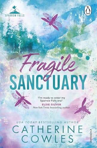 Book cover: “Fragile Sanctuary” with dragonflies and forest imagery.
