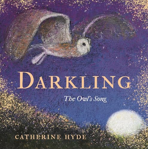 Book cover: painted owl flying under a full moon, dark blue background.