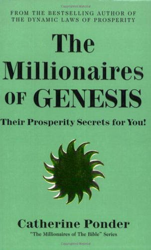 Green book cover with title "The Millionaires of Genesis" and author name.