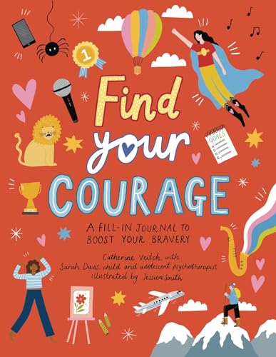 Journal cover with colorful illustrations of bravery symbols and people.