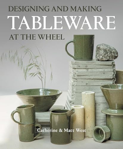 Book cover: "Designing and Making Tableware at the Wheel" with pottery.