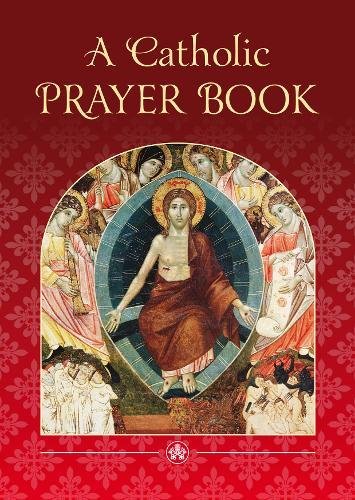 Red cover of "A Catholic Prayer Book" featuring religious artwork.