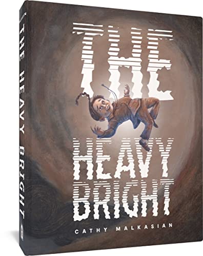 Book cover: child falling through swirling dark clouds with large text.