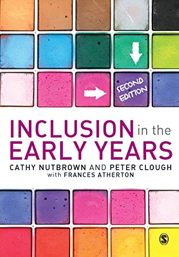 Book cover with colorful squares and text: "Inclusion in the Early Years.