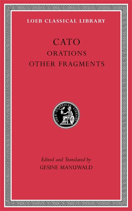 Red book cover with gold lettering: “Cato, Orations. Other Fragments.”