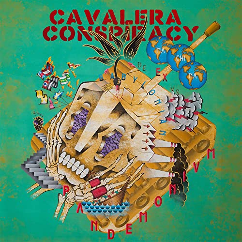 Cavalera Conspiracy album cover: surreal collage with skull and globes.
