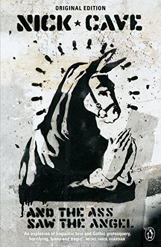 "Book cover featuring a black donkey illustration with a grungy, distressed background and bold text."
