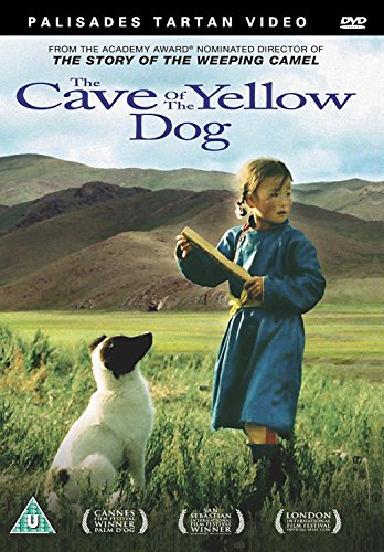 DVD cover: Mongolian girl with a dog in a grassy landscape.
