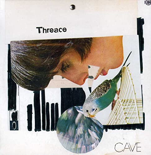 CD cover for "Threace" by Cave, featuring a woman and a budgie.