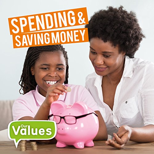 Mother and child putting coins into a pink piggy bank.