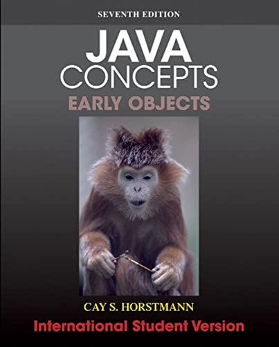 Book cover: "Java Concepts" seventh edition with a monkey image.