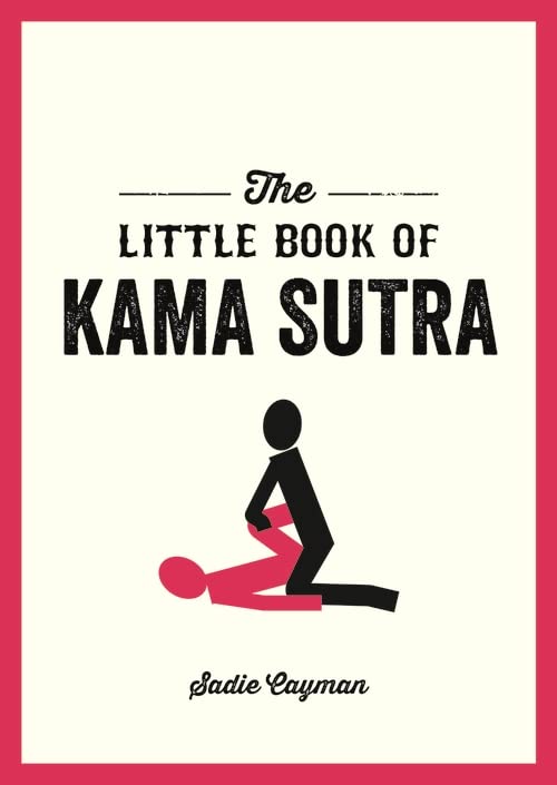 Book cover titled The Little Book of Kama Sutra with a stylized stick figure illustration.