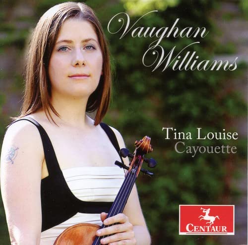 CD cover featuring violinist Tina Louise Cayouette and composer Vaughan Williams.