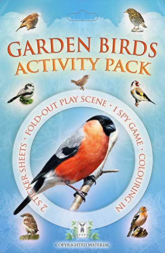 Garden Birds Activity Pack cover with illustrated birds and play scene details.
