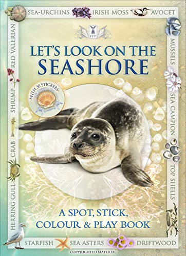 Book cover featuring a seal and illustrations of seashore life.