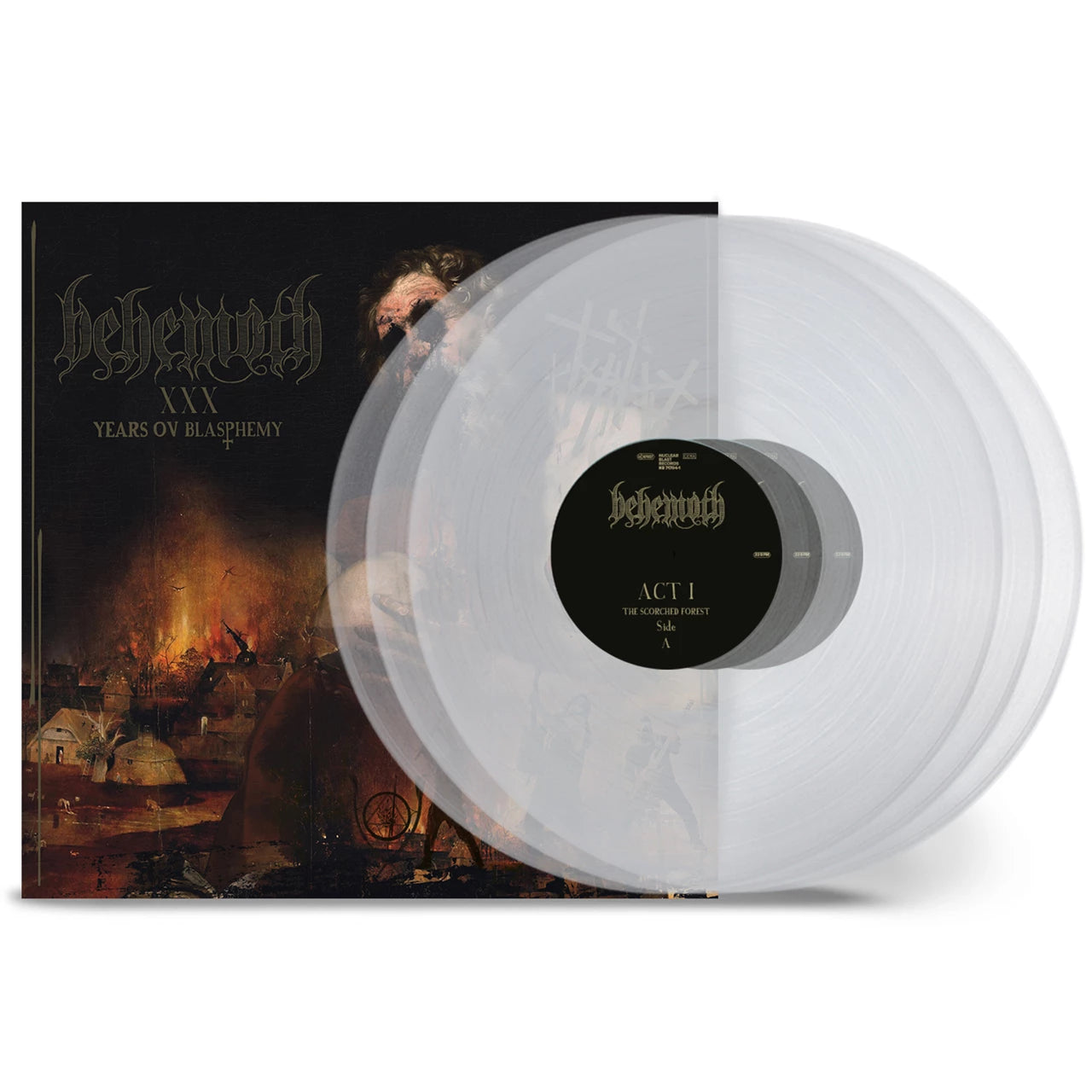 Behemoth “XXX Years Ov Blasphemy” Blu-ray with translucent vinyl record.