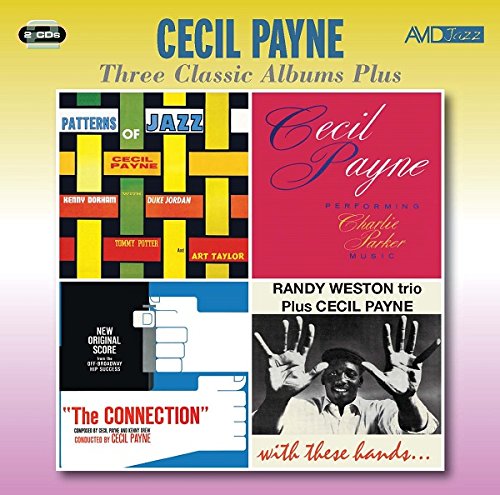 CD cover for Cecil Payne’s “Three Classic Albums Plus” with colorful geometric designs.