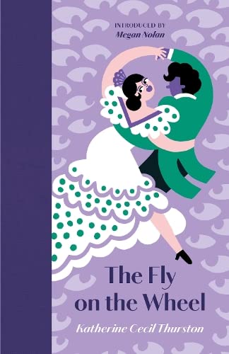 Book cover illustration of a couple dancing against a purple background with eye patterns.
