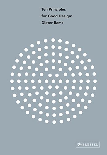 Book cover with gray background, white circles, and title "Ten Principles for Good Design.