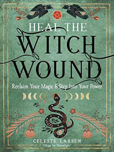 Book cover with title, birds, snake, and crescent moons on teal background.