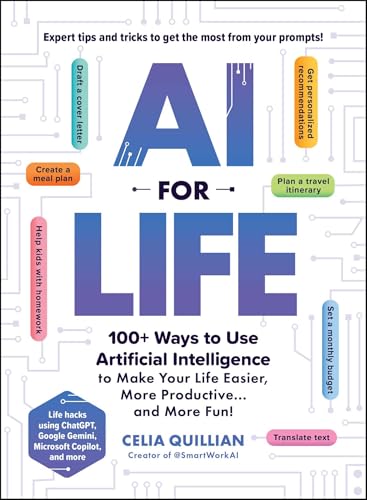 Book cover with large “AI FOR LIFE” text and connected colorful boxes.