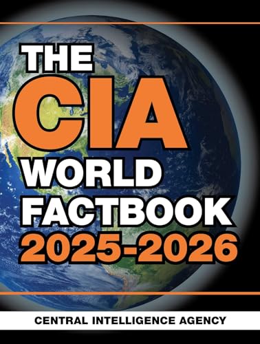 Book cover for The CIA World Factbook 2025-2026 featuring a globe background.