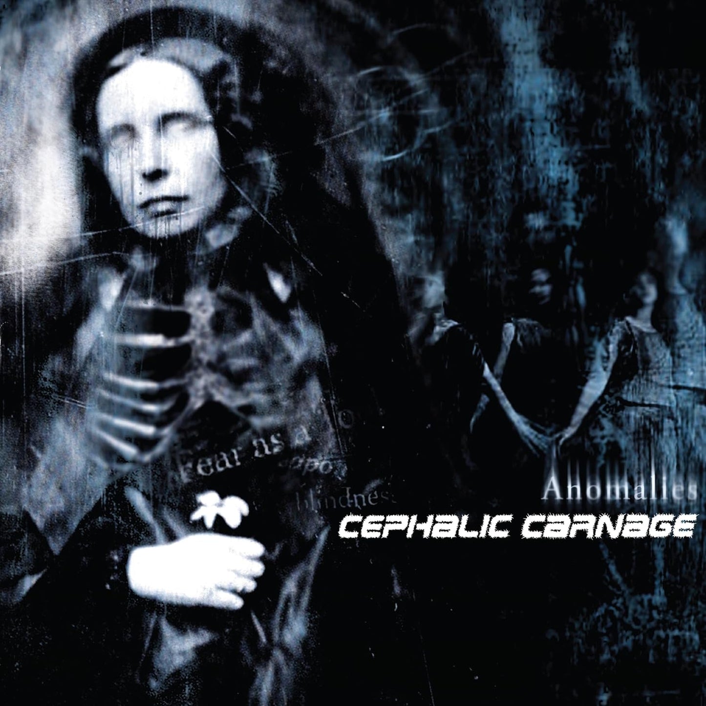 Dark album cover featuring a distressed portrait and band name "Cephalic Carnage".