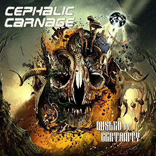 CD cover art: skull entwined with roots and glowing mushrooms.