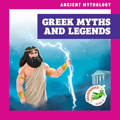 Book cover: Zeus with lightning bolt, ancient temple, and publisher logo.