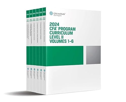 Six white and green CFA Level II curriculum volumes in a box set.