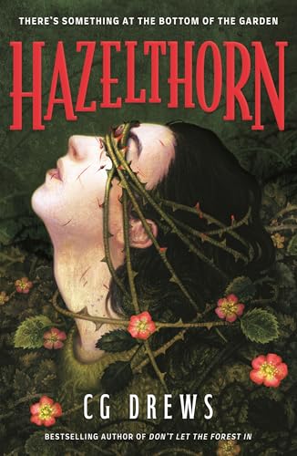 Book cover: woman with thorns and flowers, dark gothic aesthetic.