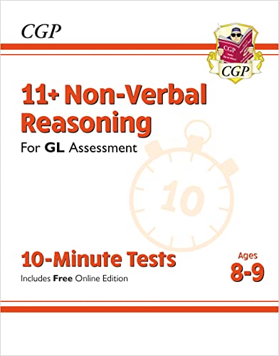 Book cover: “11+ Non-Verbal Reasoning” with a clock face showing ten o’clock.