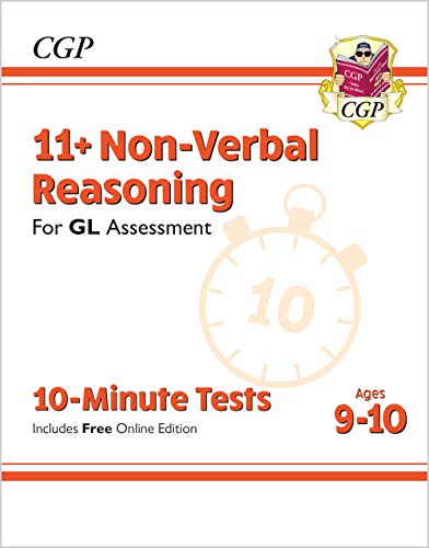 CGP 11+ Non-Verbal Reasoning practice book with a stopwatch image.