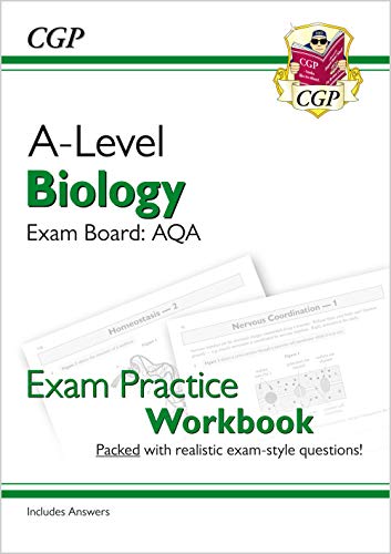 A-Level Biology exam practice workbook with sample questions and answers.