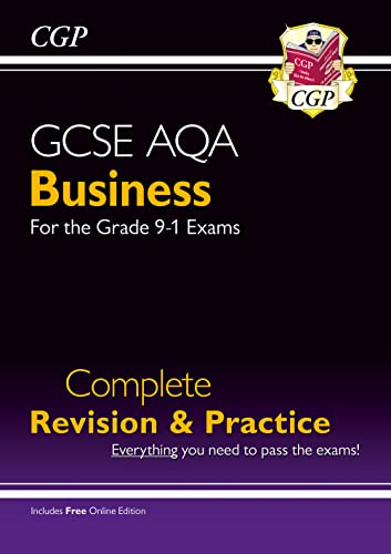 Black GCSE Business revision guide with white and gold text, CGP logo.