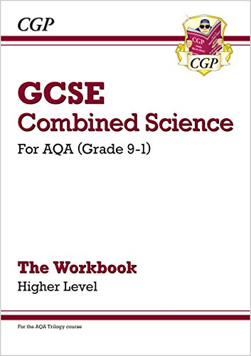 GCSE Combined Science workbook cover, red and white text, higher level.