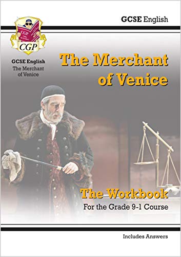 GCSE English workbook cover for Shakespeare’s *The Merchant of Venice*.