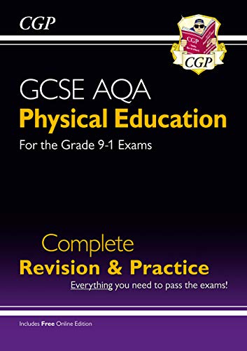 GCSE Physical Education revision guide, black cover with gold text.