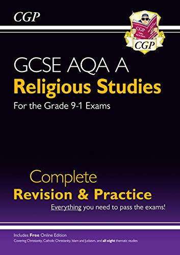 GCSE Religious Studies revision guide, black cover with yellow and white text.