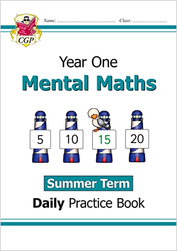Cover of Year One Mental Maths Summer Term Daily Practice Book with four lighthouses.