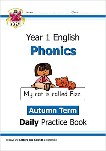 CGP Year 1 Phonics Daily Practice Book for Autumn Term with an illustrated girl.