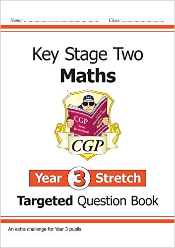 CGP Year 3 Maths Targeted Question Book cover with a character holding a book.