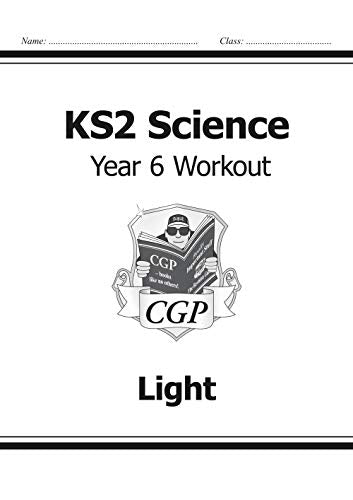KS2 Science workbook cover, Year 6, topic: Light, with a shield crest.