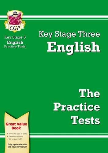 Green KS3 English practice test book cover with white text.