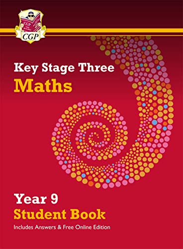 Front cover of the CGP Key Stage Three Maths Year 9 student book.