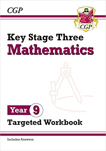 CGP Key Stage Three Mathematics Year 9 Targeted Workbook cover with compass illustration.