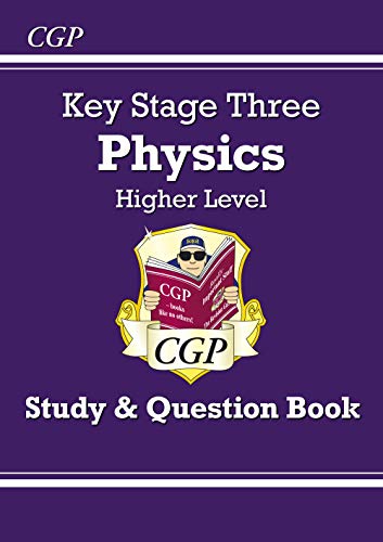 Purple CGP Key Stage Three Physics Higher Level study and question book cover.