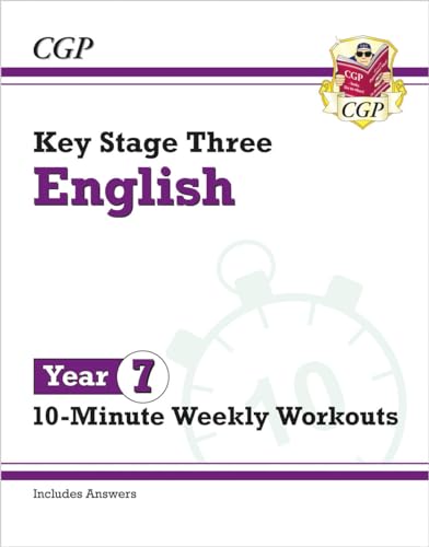 CGP Key Stage Three English Year 7 10-Minute Weekly Workouts study guide cover.